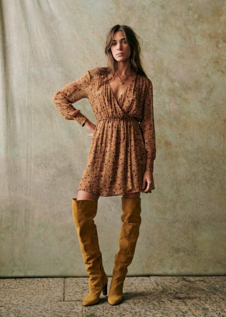 Sezane Barbara dress in 70s floral